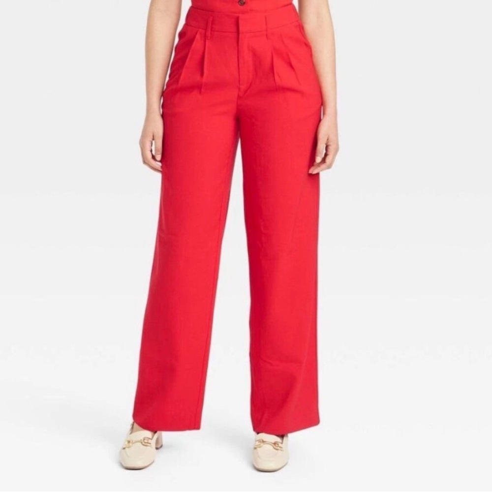 A New Day Target Red Wide-Leg Trousers – Size 8 – NWT